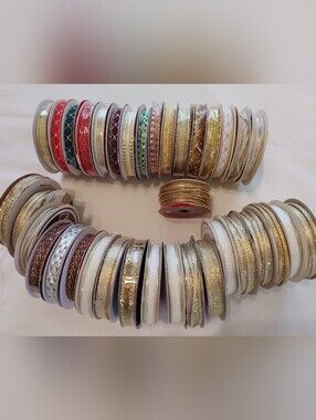 New Decorative Crafting Ribbon(36 Rolls), Variety Colors, Widths, Wired, Trims,